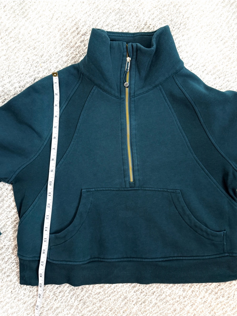 lululemon Scuba Oversized Half-Zip Pullover Green Jasper XS/S Funnel Neck Top - Picture 8 of 9
